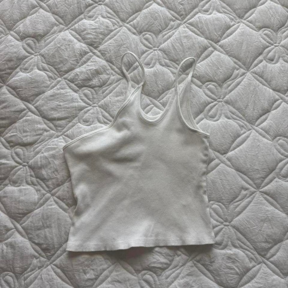white off‎ the shoulder princess Polly ribbed tank top